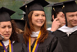 Photo of graduates. Link to Gifts of Cash, Checks, and Credit Cards.